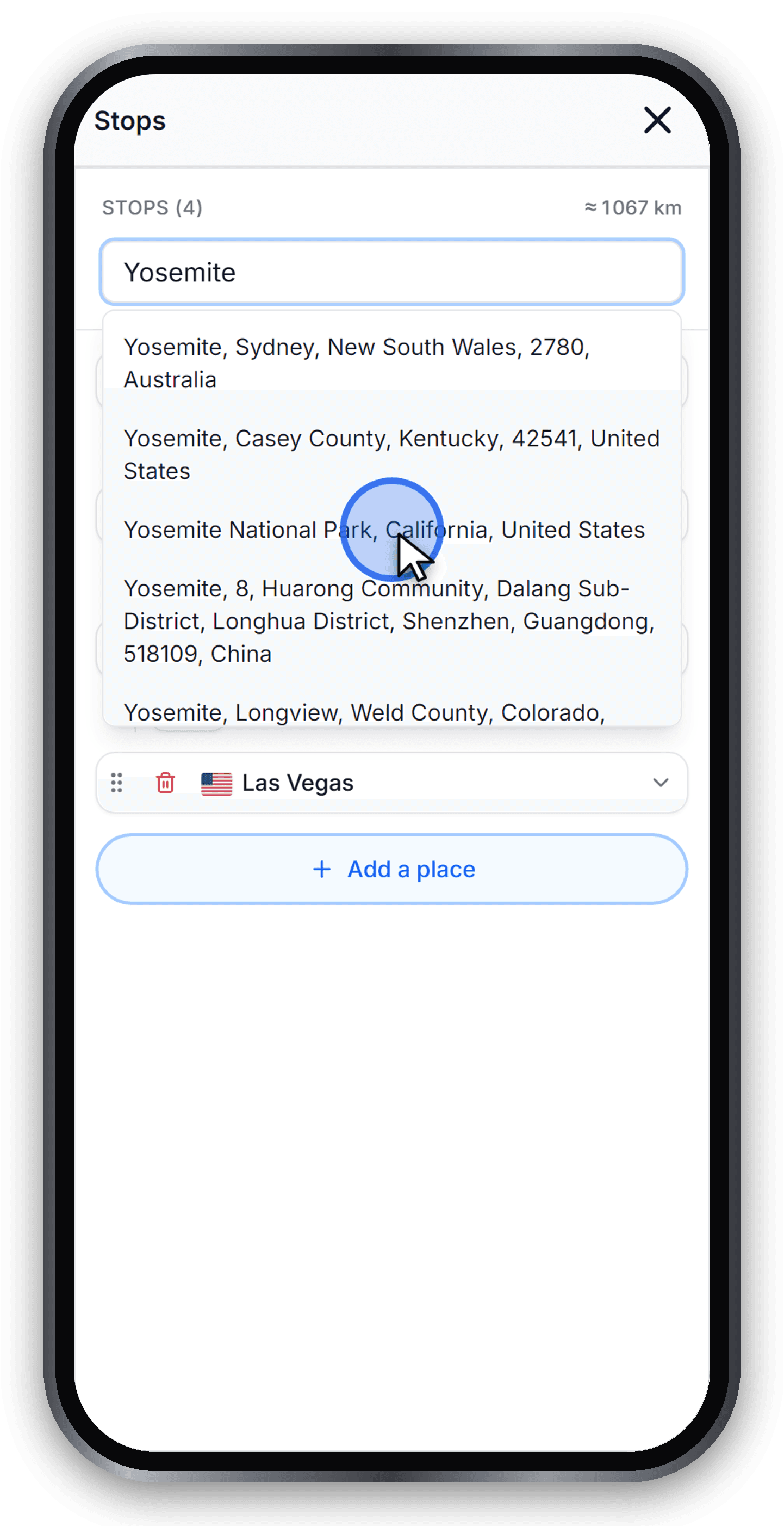 Adding Yosemite as the fifth stop