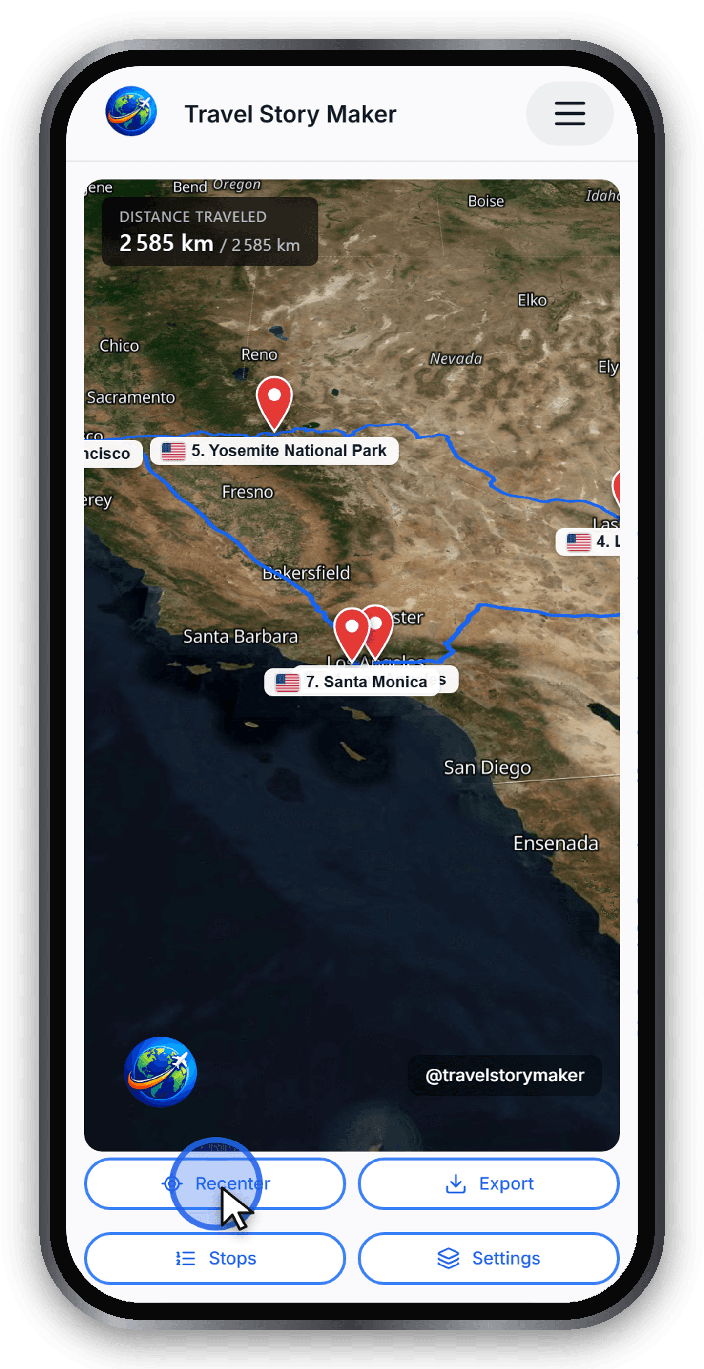 Recentering the map to fit all stops