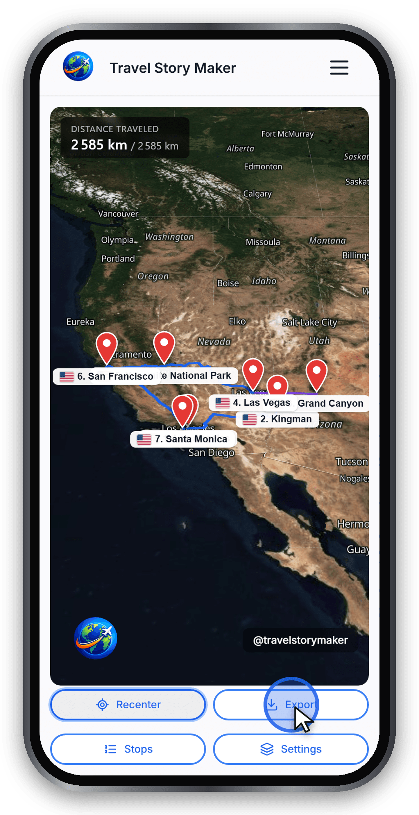 The export page