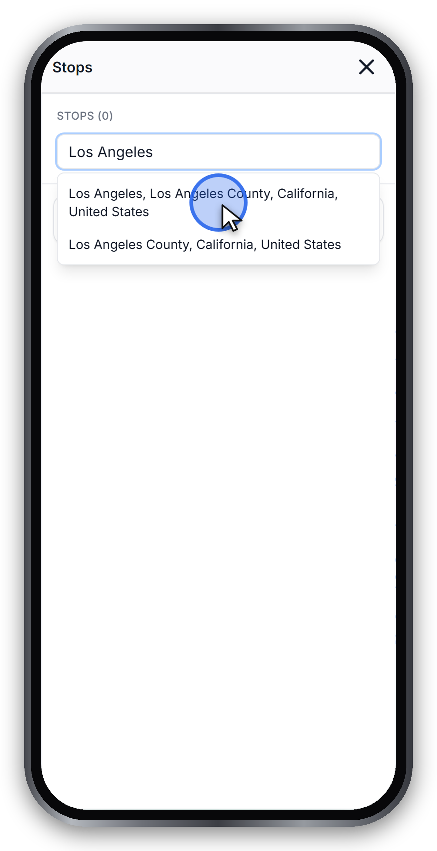 Adding Los Angeles as the first stop