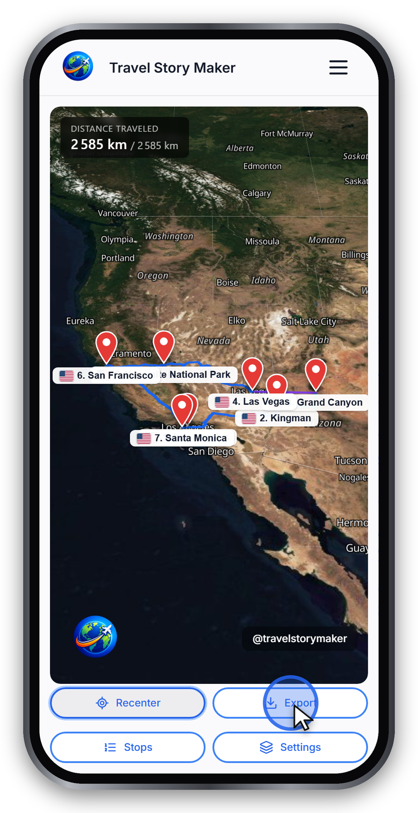 The export page