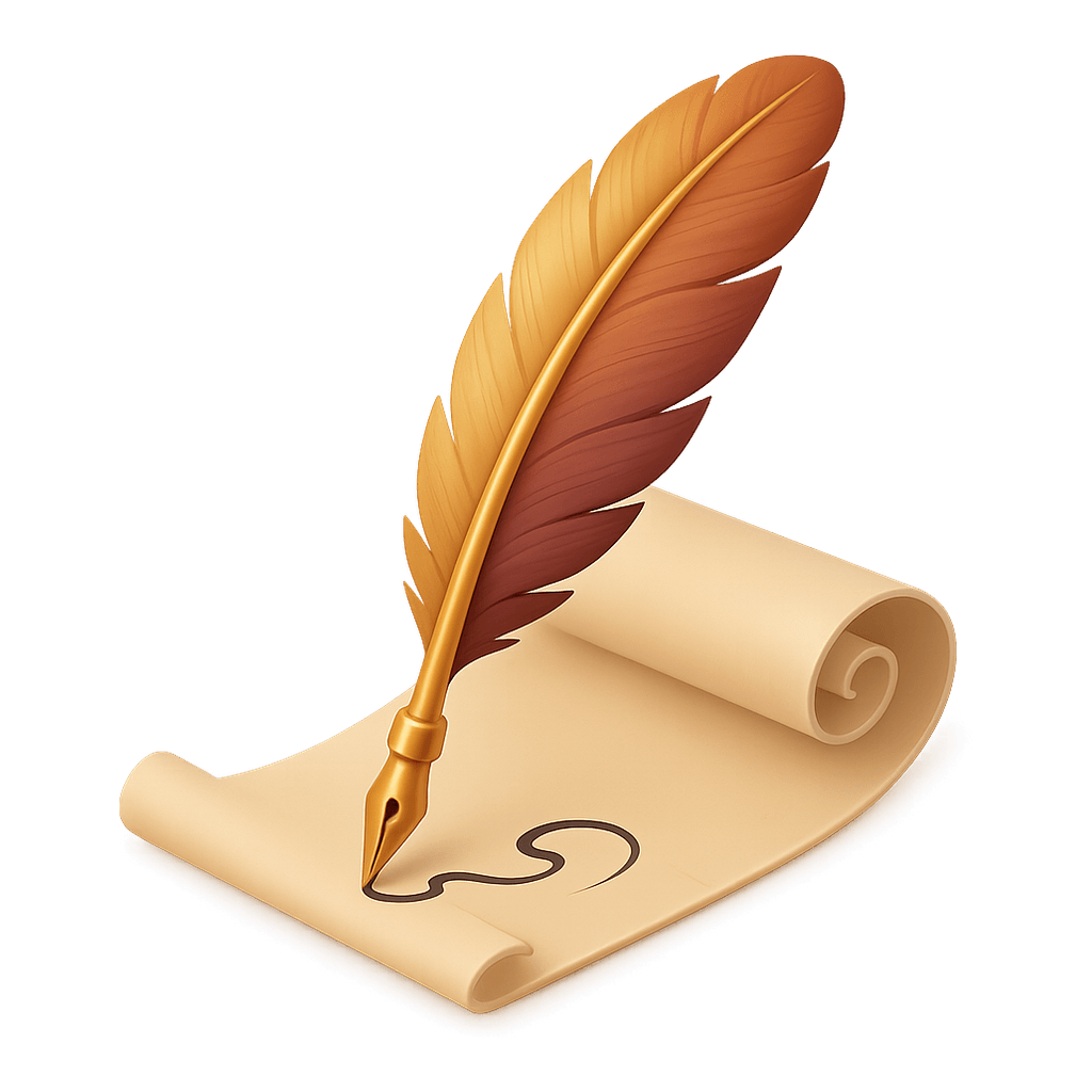 Quill and parchment