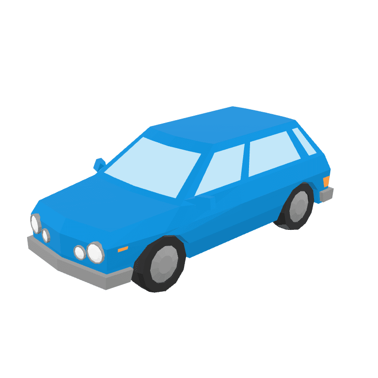 Berline bleue 3D