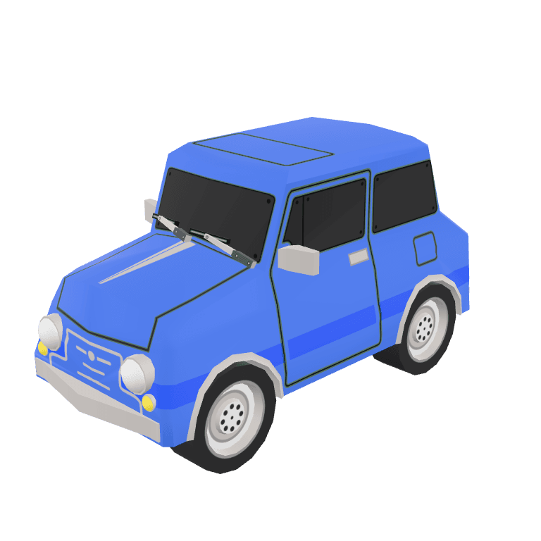Berline bleue 2 3D